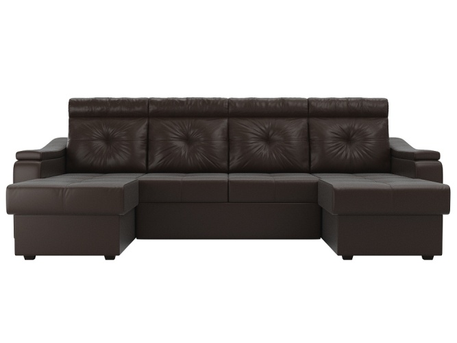 Джастин П-образный Коричневый Экокожа, угловой диван