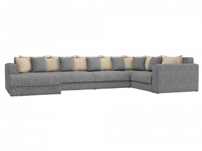 Мэдисон П-образный серый 2, угловой диван