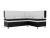 Стайл угловой Бело-Черный Экокожа Правый, кухонный диван