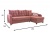 Валери розовый, угловой диван