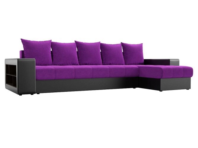 Дубай (Марго) Фиолетово-Черный Правый, угловой диван