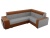 Мустанг с двумя пуфами Серо-Коричневый Рогожка, угловой диван
