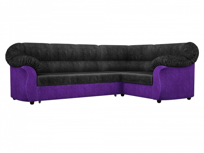 Карнелла Черно-Фиолетовый Велюр, угловой диван