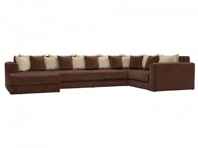 Мэдисон П-образный коричневый 2, угловой диван