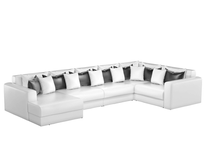 Мэдисон П-образный белый 2, угловой диван