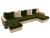 Веста (Венеция) П-образный Зелено-Бежевый, угловой диван