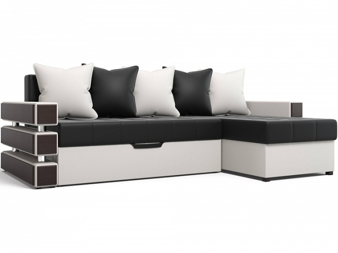 Веста (Венеция) Черно-белый, угловой диван