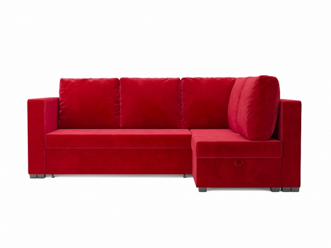 Мансберг 2 Красный Велюр, угловой диван