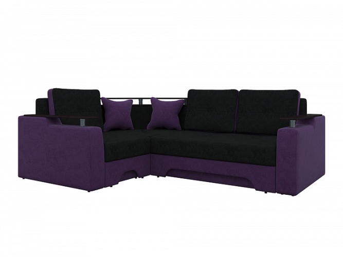 Клайв Черно-Фиолетовый, угловой диван