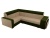 Мустанг с двумя пуфами Бежево-Зеленый Вельвет Левый, угловой диван