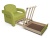 Кармен 2 Зеленый экокожа, кресло-кровать