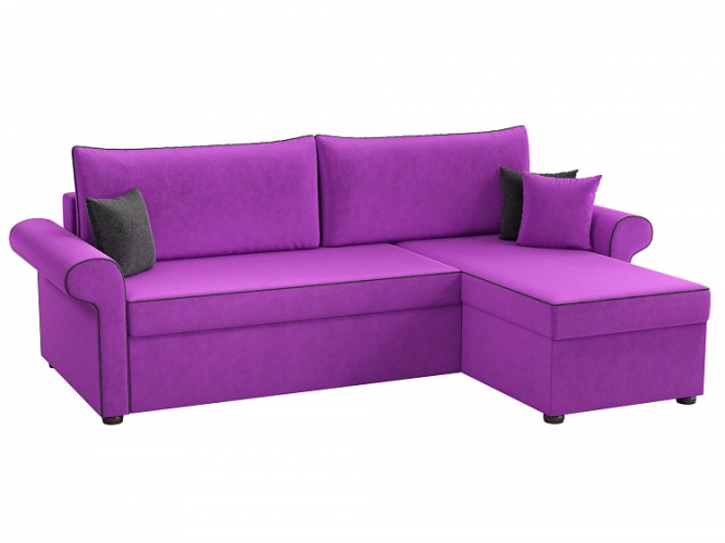 Мирфорд Классик фиолетовый 2 микровельвет, угловой диван