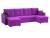 П-образный Валенсия Люкс фиолетовый, угловой диван