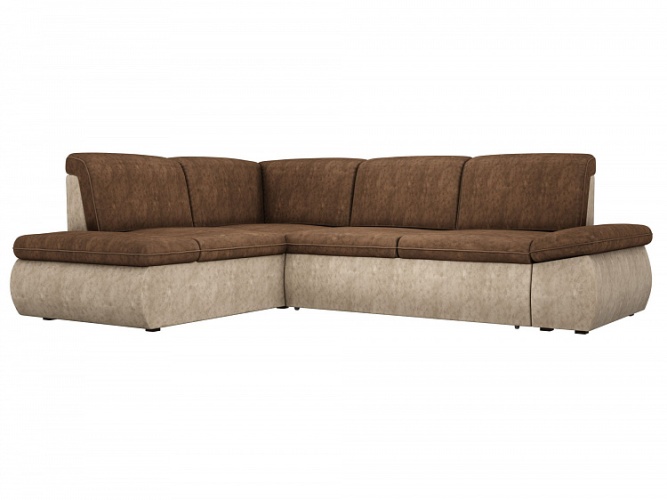 Дискавери коричнево-бежевый, угловой диван