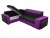 Мустанг с двумя пуфами Черно-Фиолетовый Вельвет Левый, угловой диван