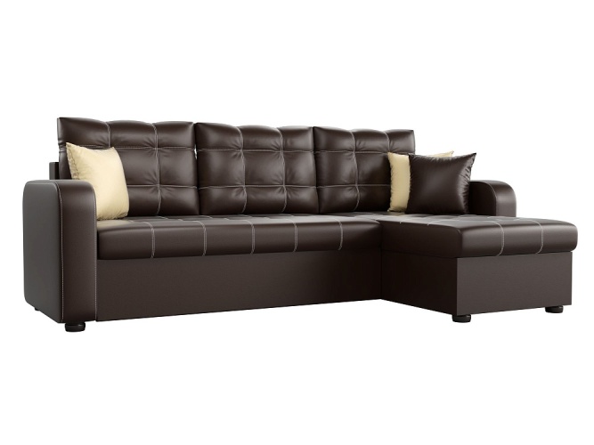 Ливерпуль Квадро коричневый экокожа, угловой диван