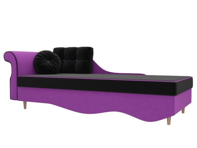 Лорд Черно-Фиолетовый Микровелюр, диван тахта
