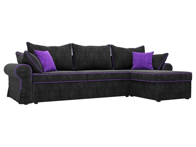 Элис Черно-Фиолетовый, угловой диван