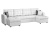 Ливерпуль Квадро П-образный белый экокожа, угловой диван