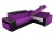 Мустанг с двумя пуфами Фиолетово-Черный Экокожа Вельвет, угловой диван