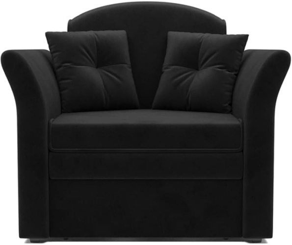 Малютка 2 черный велюр, Кресло-кровать 