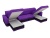 Честер П-образный Фиолетово-Черный Велюр, угловой диван