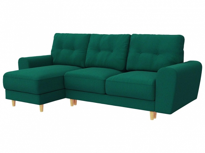 Дискавер Зеленый велюр Левый, угловой диван
