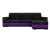 Честер Черно-Фиолетовый Велюр, угловой диван