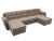 Бостон Luxe П-Образный Коричневый Велюр, угловой диван