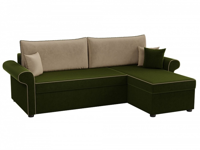 Мирфорд Классик зеленый микровельвет, угловой диван