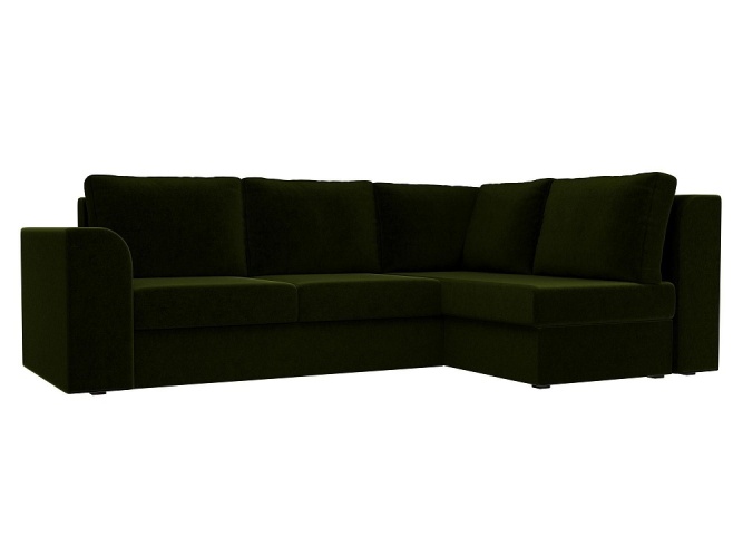 Пауэр Зеленый Вельвет Правый, угловой диван