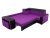 Мустанг с двумя пуфами Фиолетово-Черный Экокожа Вельвет, угловой диван