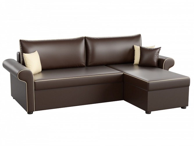 Мирфорд Классик коричневый 2 экокожа, угловой диван