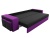 Мустанг с двумя пуфами Черно-Фиолетовый, диван еврокнижка