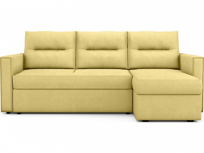 Плаза Flax Желтый Рогожка, угловой диван