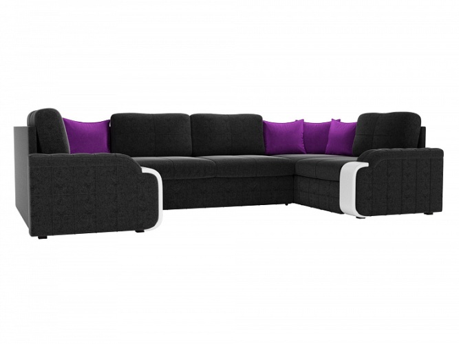 П-образный Николь черный, угловой диван