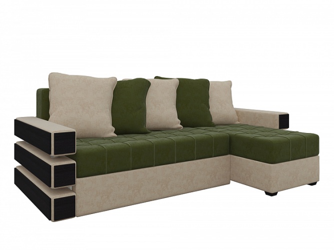 Веста (Венеция) Зелено-Бежевый, угловой диван