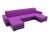 Честер П-образный Фиолетово-Черный Экокожа Вельвет, угловой диван