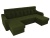 Джастин П-образный Зеленый Микровельвет, угловой диван