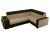 Мустанг с двумя пуфами Бежево-Зеленый Вельвет, угловой диван