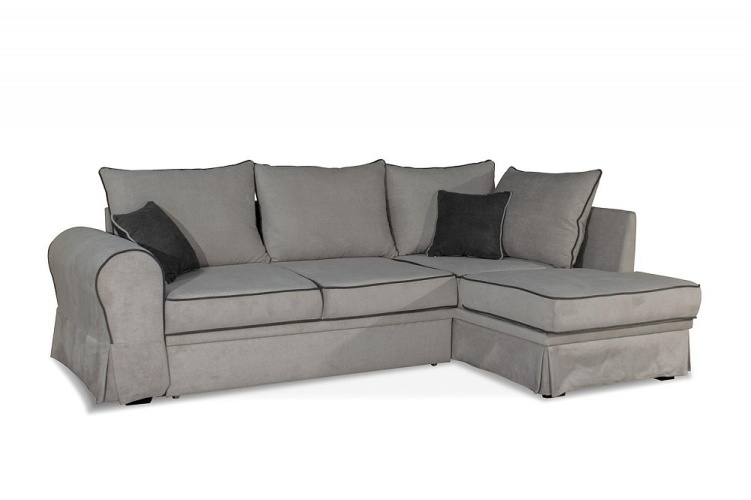 Амели 2 серый, угловой диван