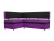 Стайл угловой Черно-Фиолетовый Микровельвет, кухонный диван