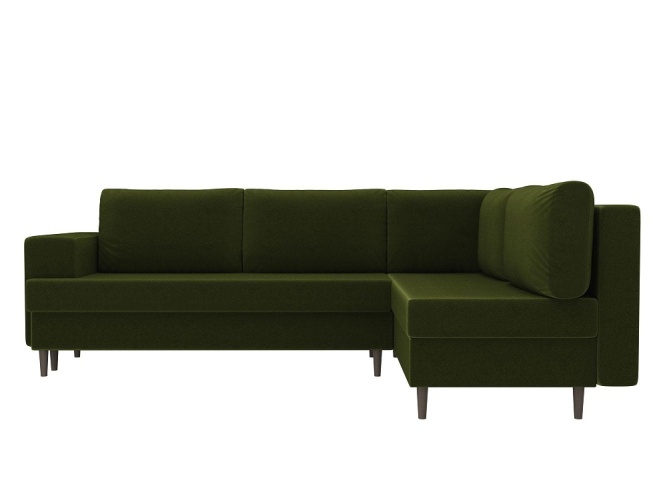 Сильвана Зеленый Вельвет Правый, угловой диван