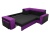 Мустанг с двумя пуфами Черно-Фиолетовый Вельвет, угловой диван