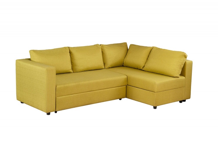 Мансберг 2 желтый, угловой диван