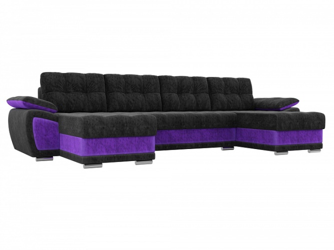 Нестор П Черно-Фиолетовый, угловой диван