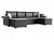 Милфорд Эко П-образный Черный экокожа, угловой диван