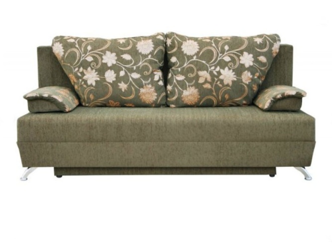 Алиа Зеленый Цветы, диван еврокнижка