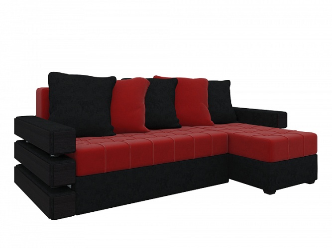 Веста (Венеция) Красно-Черный, угловой диван