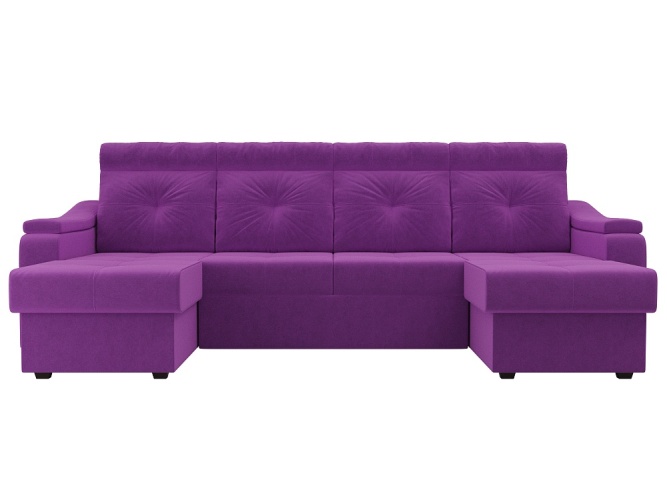Джастин П-образный Фиолетовый Микровельвет, угловой диван